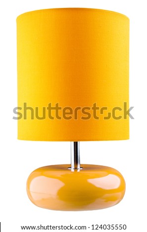 Orange table lamp isolated on white background Royalty-Free Stock Photo #124035550
