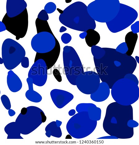 Dark BLUE vector seamless backdrop with dots. Modern abstract illustration with colorful water drops. Design for wallpaper, fabric makers.