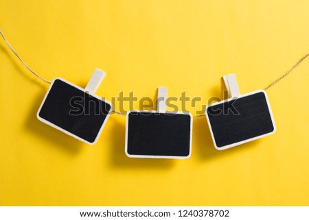 Three small blank blackboard isolated with line.