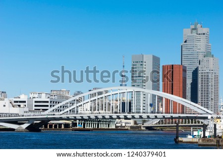 a new bridge over the Sumida River 
