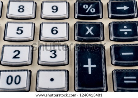 Top view of a calculator isolated on white background
