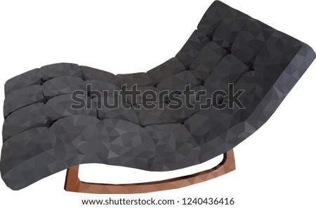 gray modern retro sofa; low poly; polygonal vector illustration design on white background