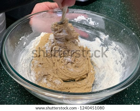 Mixing dough for cookies