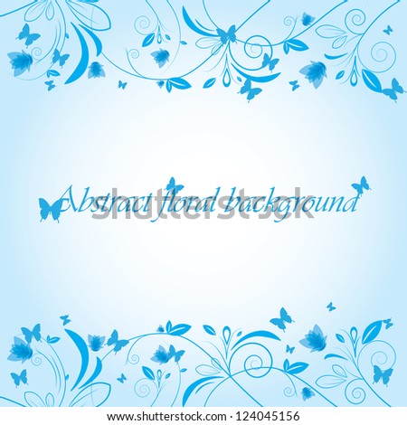 Abstract beautiful flowers creative design blue