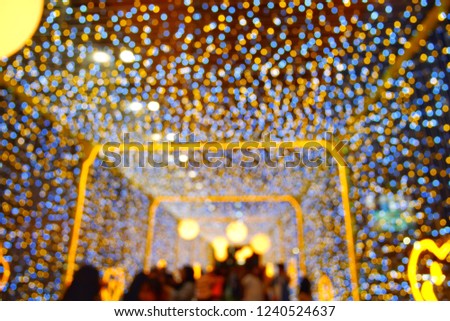 Blurred image, Celebration concept, People are celebrating in Christmas day and New year festival. Bokeh background.