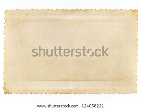 Conceptual old retro paper background isolated on white