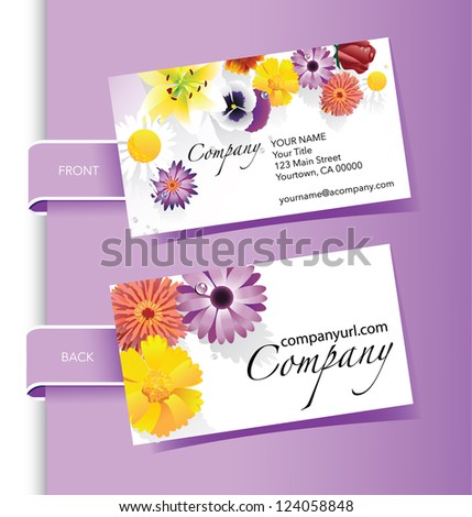 Floral Business Card Set Front and Back