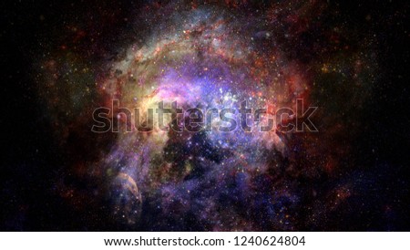 Starry deep outer space - nebula and galaxy. Night sky. Elements of this image furnished by NASA.