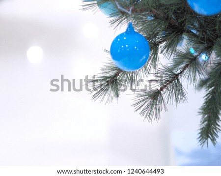  Christmas tree and blue balls to decorate chrismas party and happy new year background