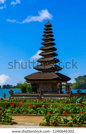 Pura Ulun Danu Temple in Bali Island Indonesia - travel and architecture background