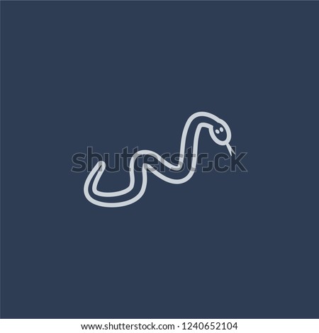 Snake icon. Trendy flat vector line Snake icon on dark blue background from animals collection. 