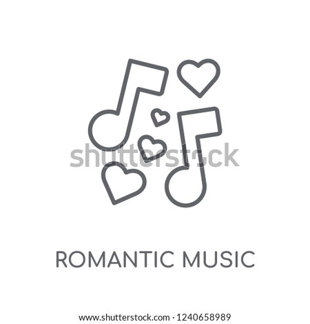 Romantic music linear icon. Modern outline Romantic music logo concept on white background from Birthday party and wedding collection. Suitable for use on web apps, mobile apps and print media.