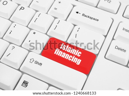 Islamic financing key on computer keyboard                         