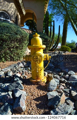 Yellow Fire Hydrant in the Desert
