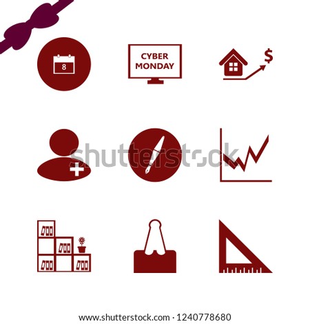 office icon. office vector icons set fountain pen, ruler, cyber monday computer and paper clip