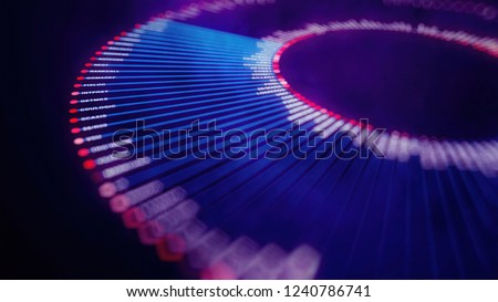 Big data sphere visualization with text. HUD wireframe mesh sphere with dot and lines. Visual data infographics design. Science technology. Digital Data. Analysis of information. Royalty-Free Stock Photo #1240786741