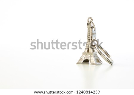 Souvenir key chain of mini eiffel tower from Paris, France