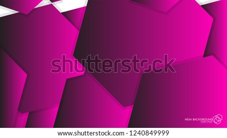 Vector Abstract Background Hexagon pink light and shadow