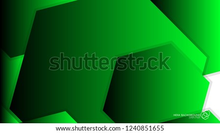 Vector Abstract Background Hexagon green light and shadow