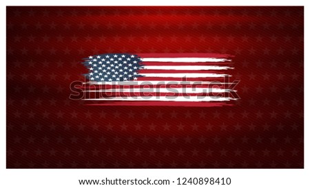 American flag for Memorial day, Veteran's day, Martin Luther King, Labor  and Columbus background, brush style