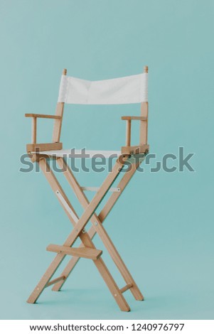 Director chair on blue background