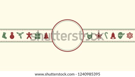 Christmas background with icons in retro style. Vector.