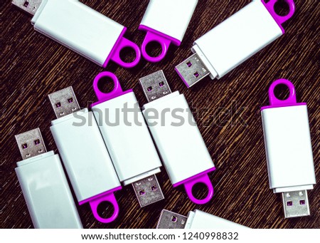 Usb flash drive on dark background. Memory to connect to the computer.
