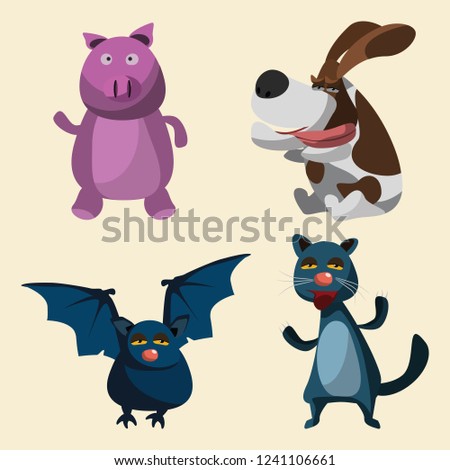 animals set vector illustration 