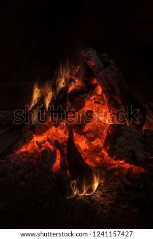 home fireplace in winter