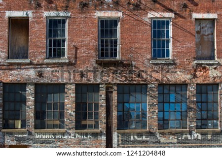 Old storefront in historic Dubuque, Iowa.