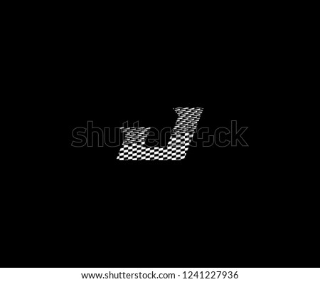 Initial J letter abstract pattern race flag monogram logotype