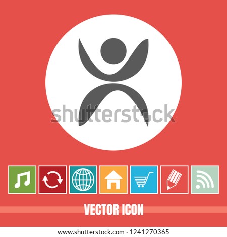 very Useful Vector Icon Of Happy Man with Bonus Icons Very Useful For Mobile App, Software & Web