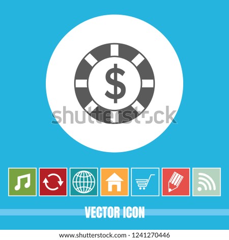 very Useful Vector Icon Of Casino Chip with Bonus Icons Very Useful For Mobile App, Software & Web