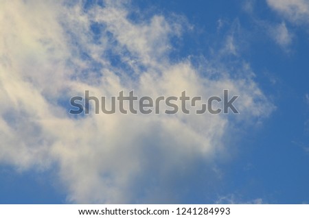 White Puffy Clouds on Crips Clear Blue Sky in Virginia During Autumn