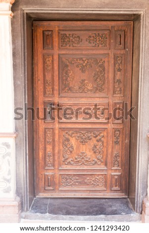 medieval castle wooden old door