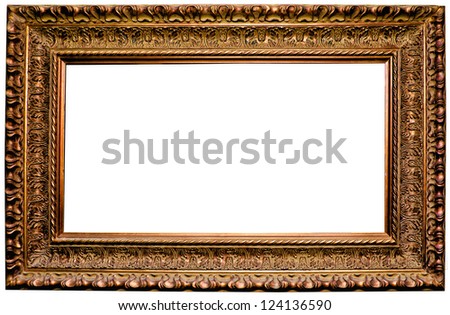 Beautiful antique carved frame isolated on white background