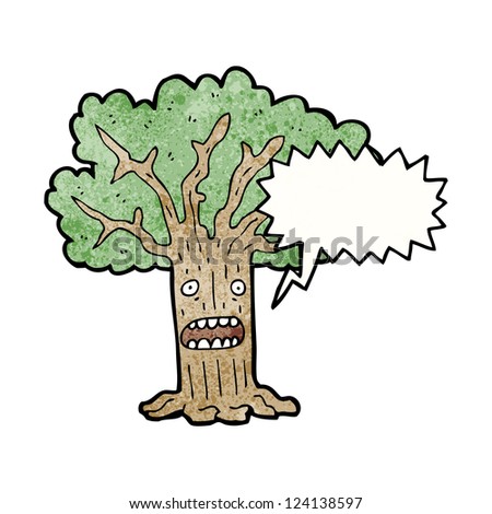 cartoon talking tree