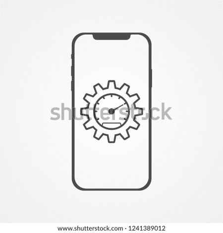 Phone speed test vector icon sign symbol