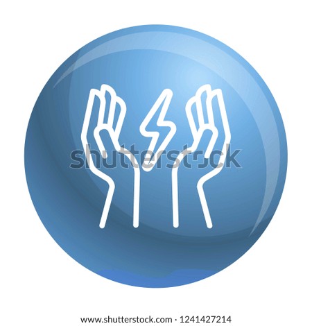 Hand keep energy icon. Outline hand keep energy vector icon for web design isolated on white background