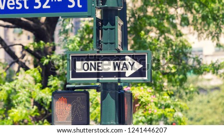 New York. 32nd street intersection sign in Manhattan.