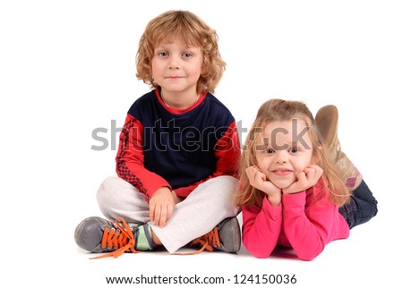 little kids posing