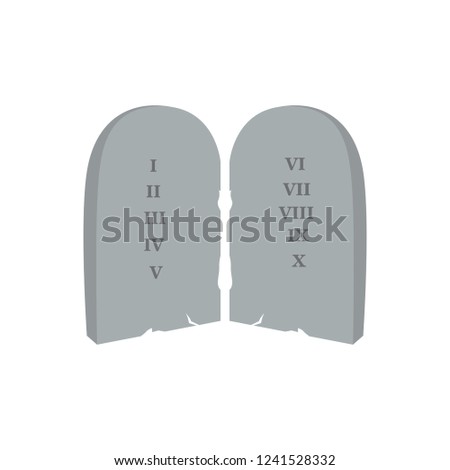Pair of stones with laws. Christian object. Vector illustration design