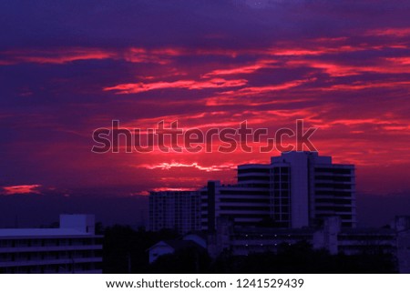 Sky on sunset & building