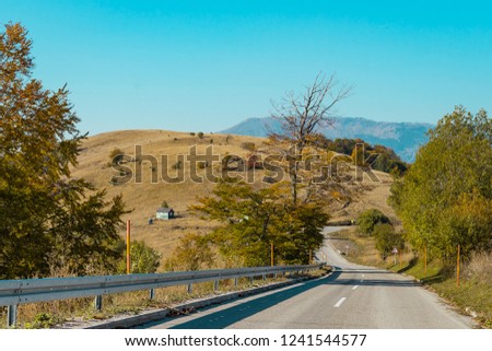 Mountain Range in Autumn 