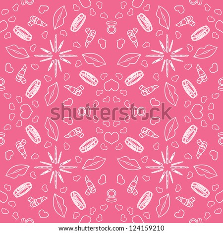 Pattern with cosmetics for your background, textile, interior and design