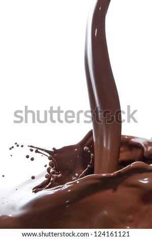 splash of chocolate isolated on white background Royalty-Free Stock Photo #124161121