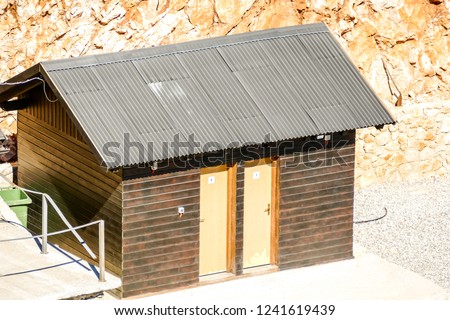 house with wooden roof, digital photo picture as a background