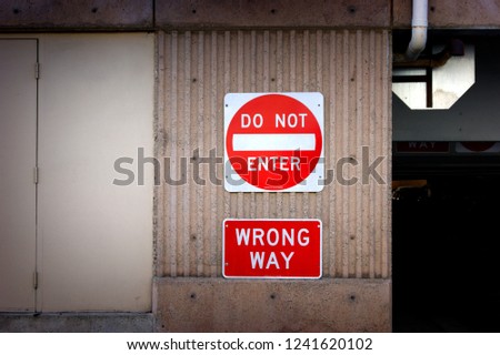 do not enter sign on parking garage