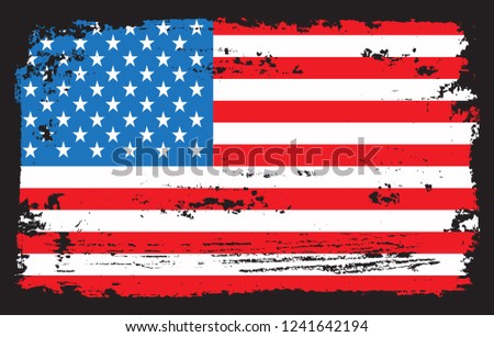 Grunge American flag.Vector dirty flag of USA.