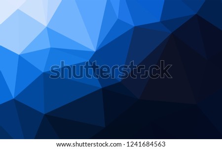 Dark BLUE vector polygonal template. Triangular geometric sample with gradient.  Brand-new style for your business design.